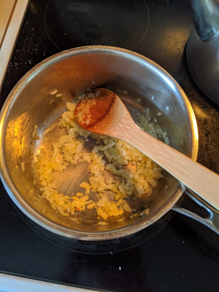 cooked onions for tomato soup
