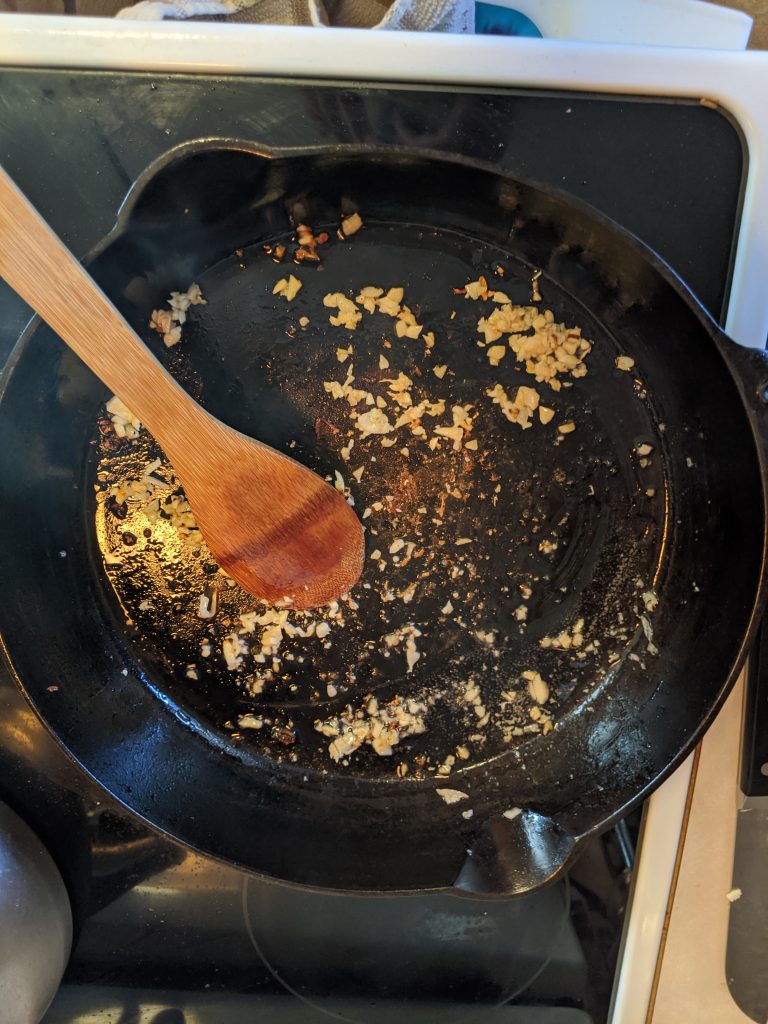 slighly overcooked ginger and garlic