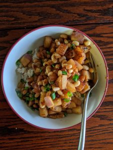 white beans and turnip stir fry