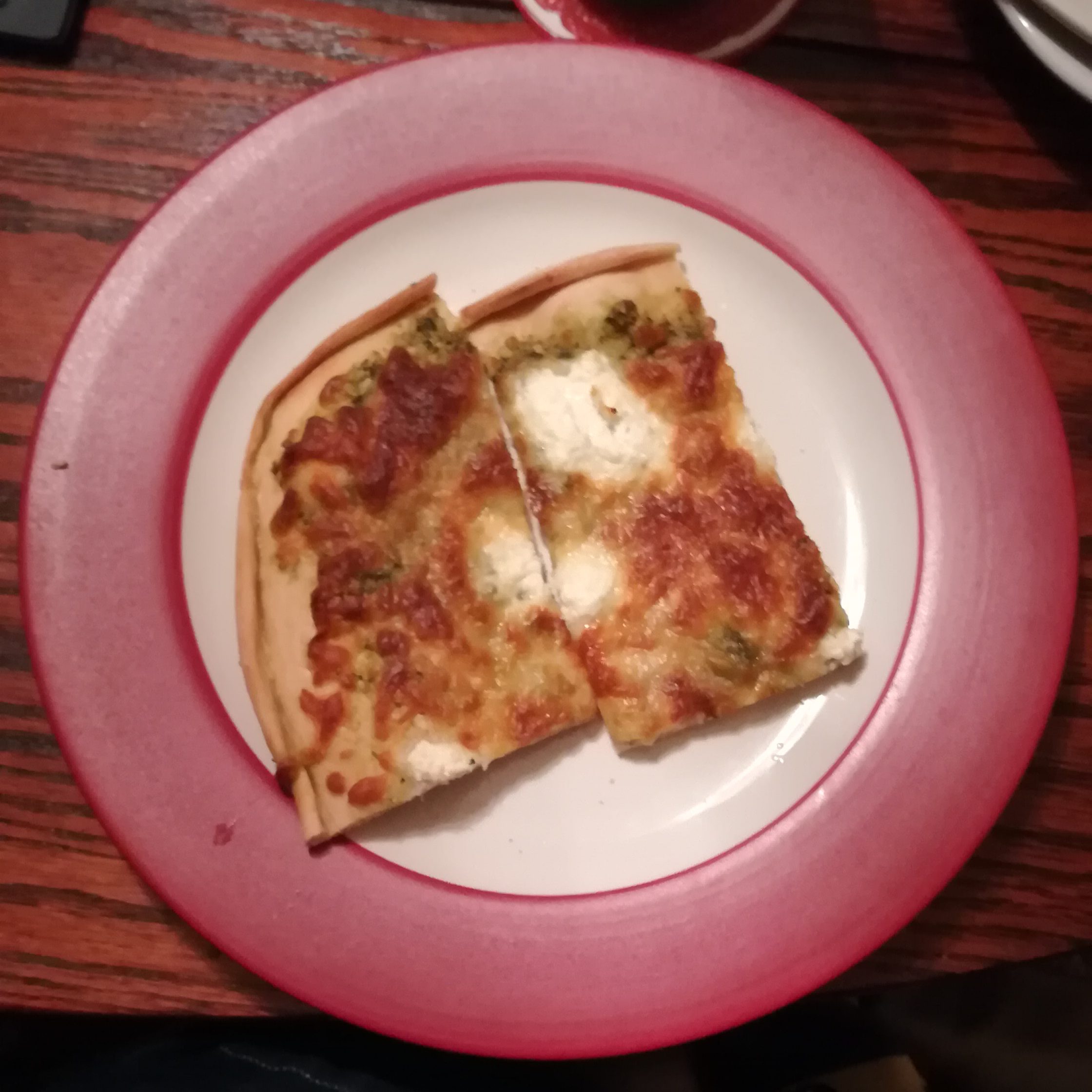 thin crust pizza slices on a plate
