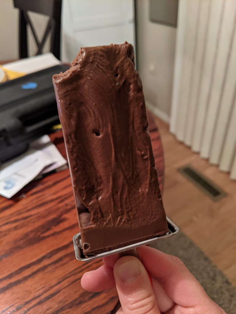 Chocolate pudding popsicle